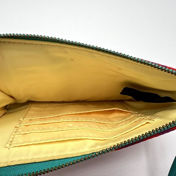 Fossil Key-Per Zip Around Wristlet Raspberry Print Pink/Orange/Turquoise SL4522 - Picture 5 of 9